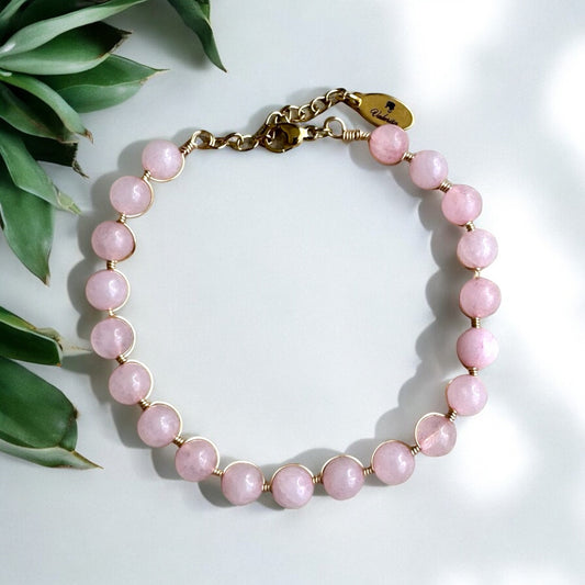 Pulsera de Cuarzo Rosa